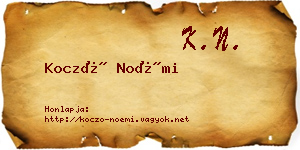 Koczó Noémi névjegykártya